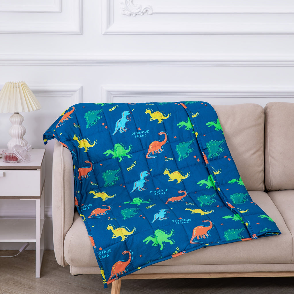 Dinosaur throw weighted blanket - Clinically Informed Comfort for Better Sleep
